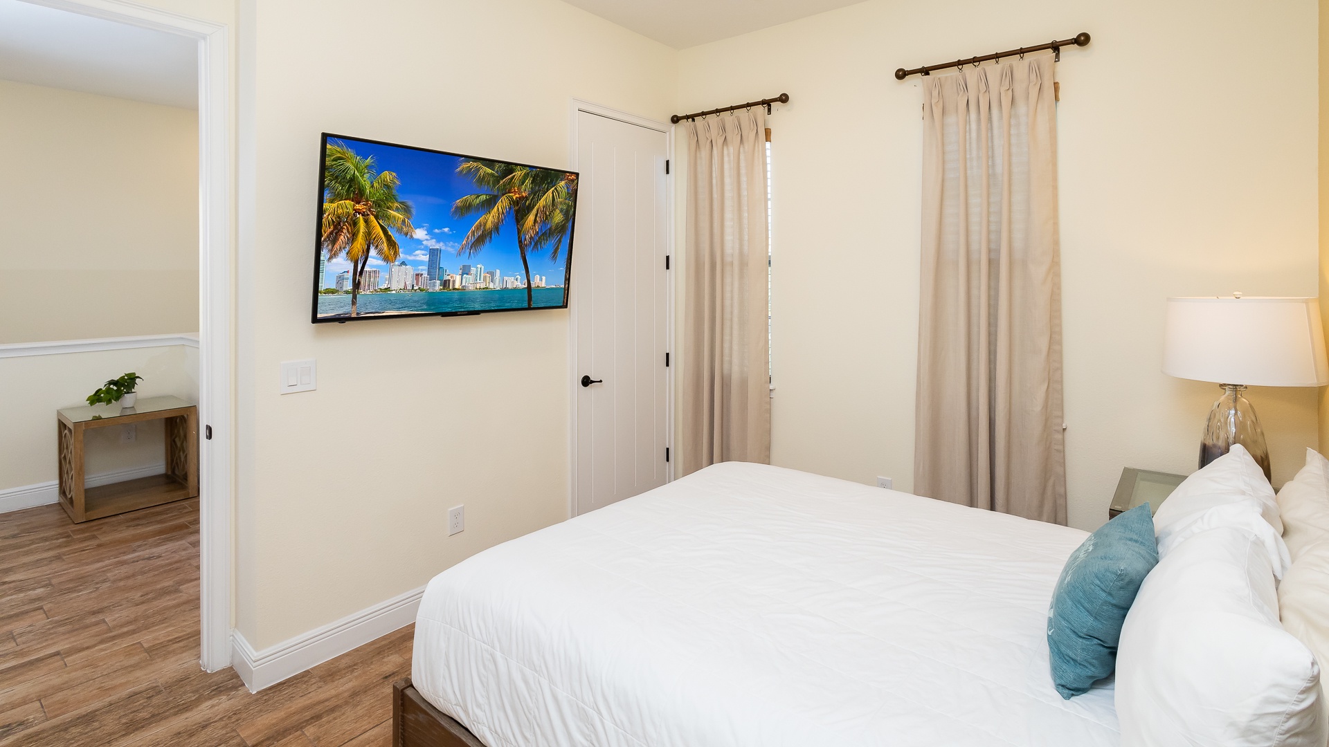 This serene second-floor full suite offers a private ensuite bath & Smart TV