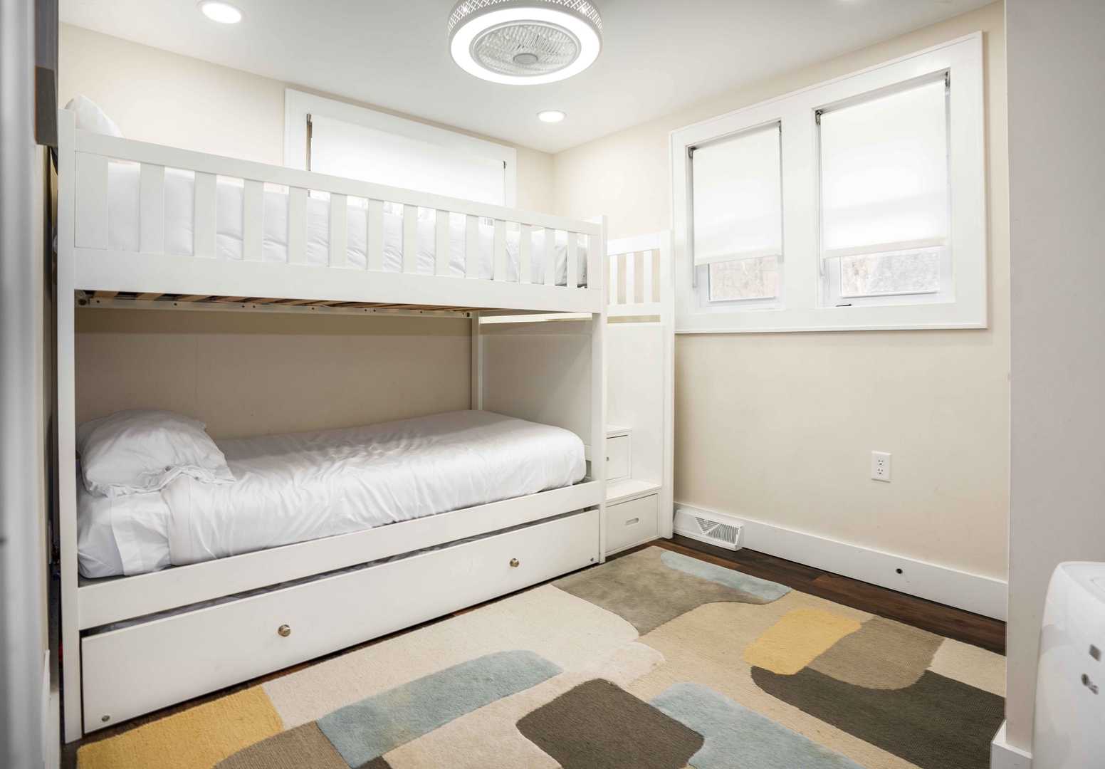 This 2nd floor bedroom offers twin bunks & a comfy twin trundle