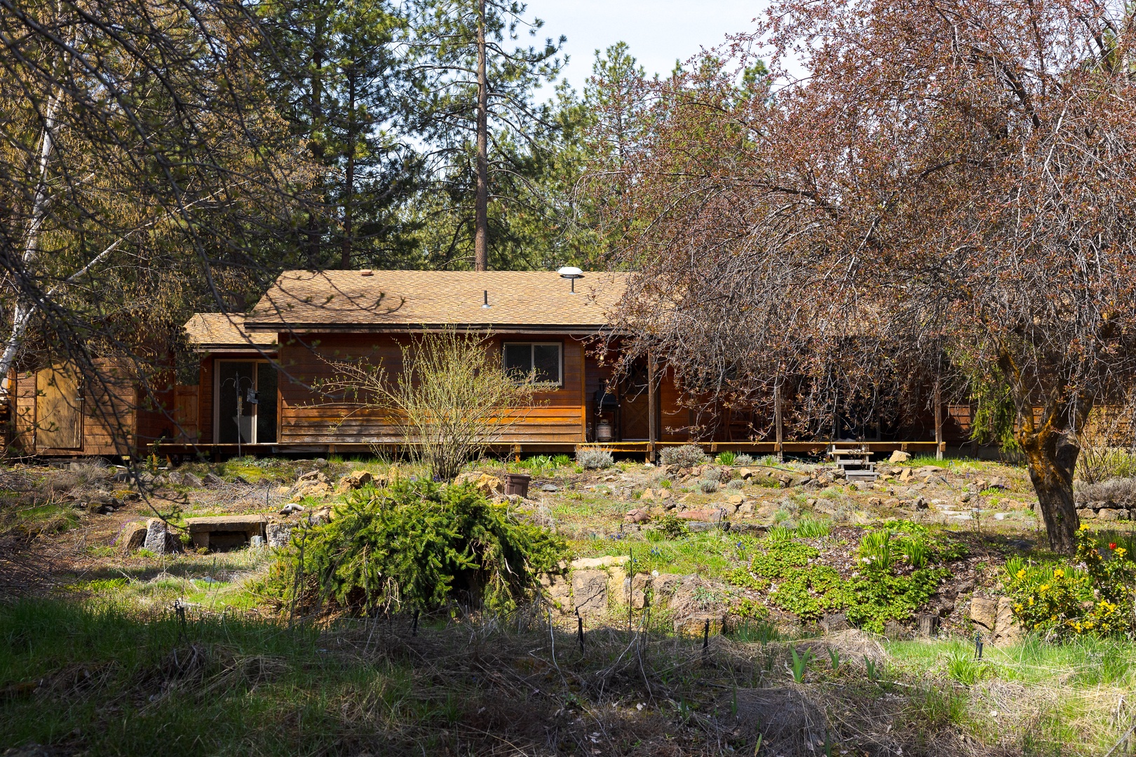 Backyard plus view of the house