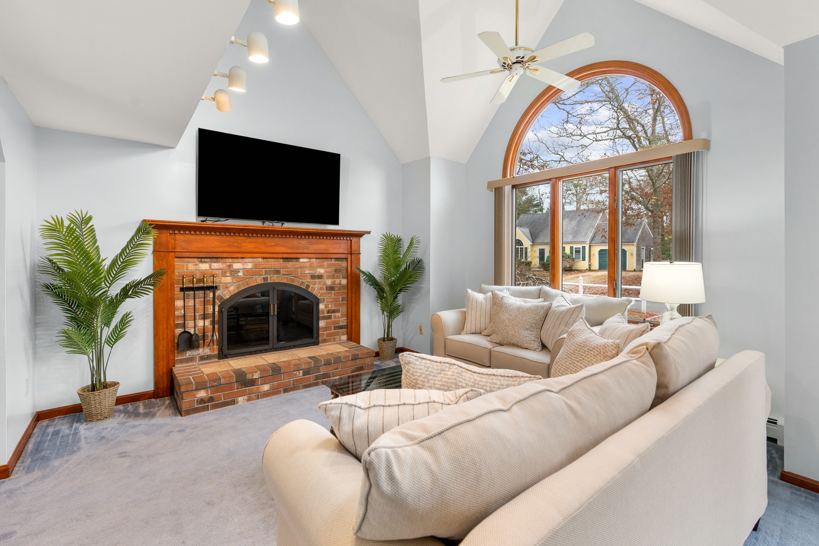 Radiant living space with comfy seating and a Smart TV
