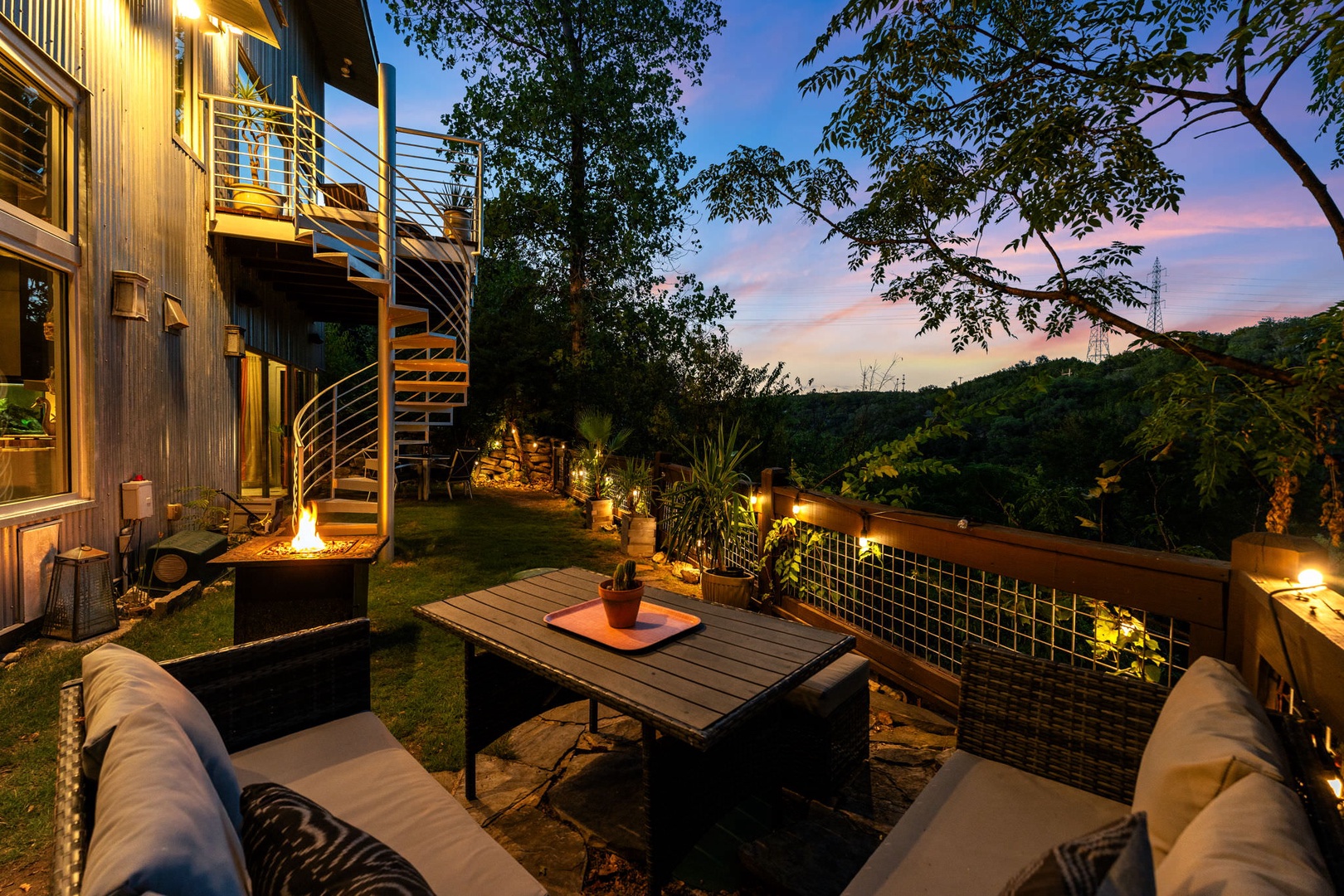 Enjoy a nightcap on the large back deck