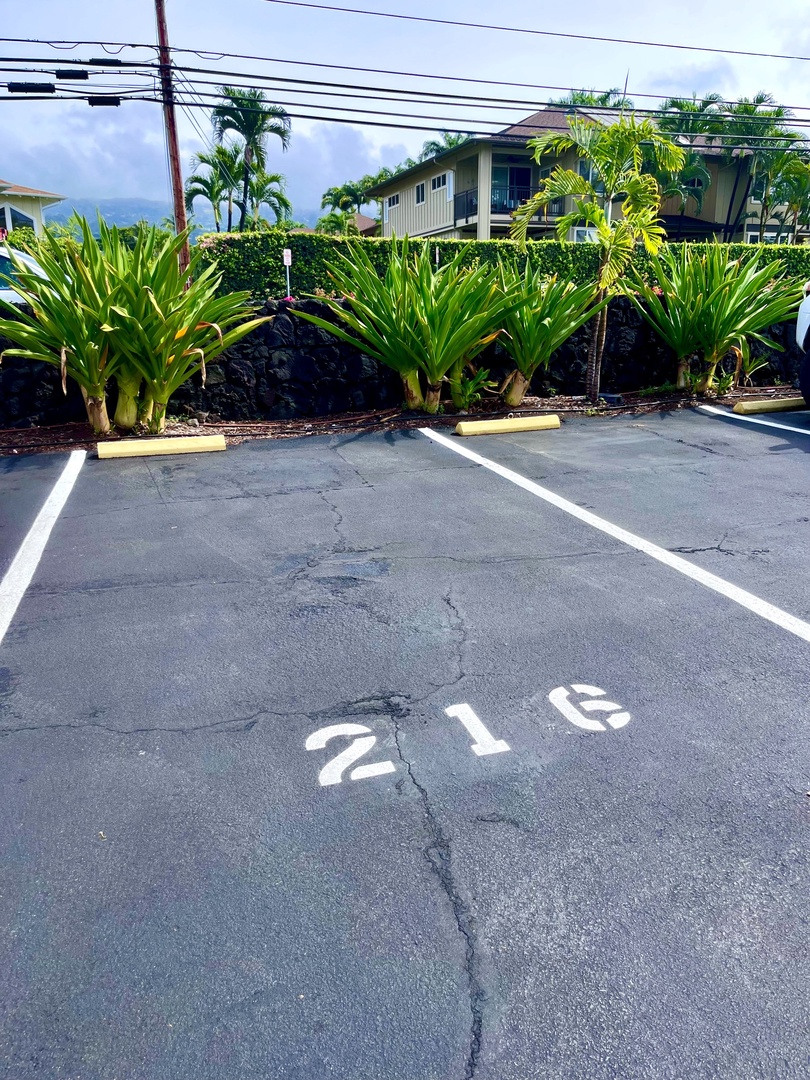 Assigned parking stall close to unit