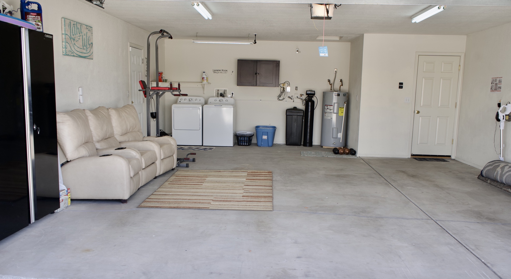 Garage with laundry area