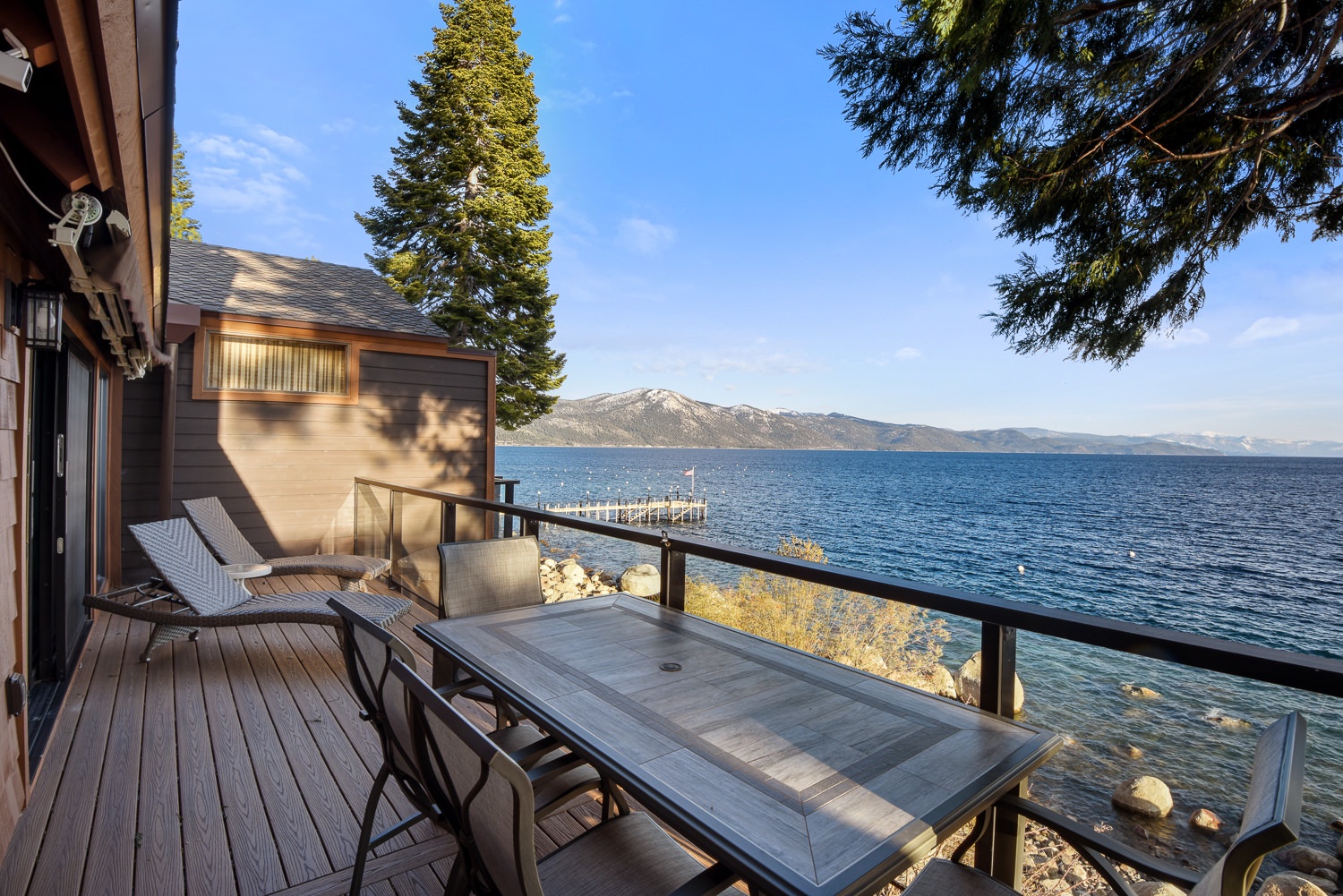 Gorgeous views from lakefront deck off of living room and dining area