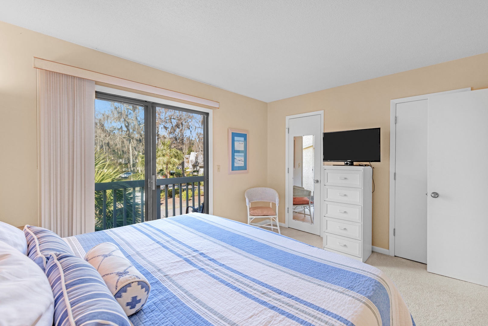 The regal king suite boasts a king bed, Smart TV & balcony access