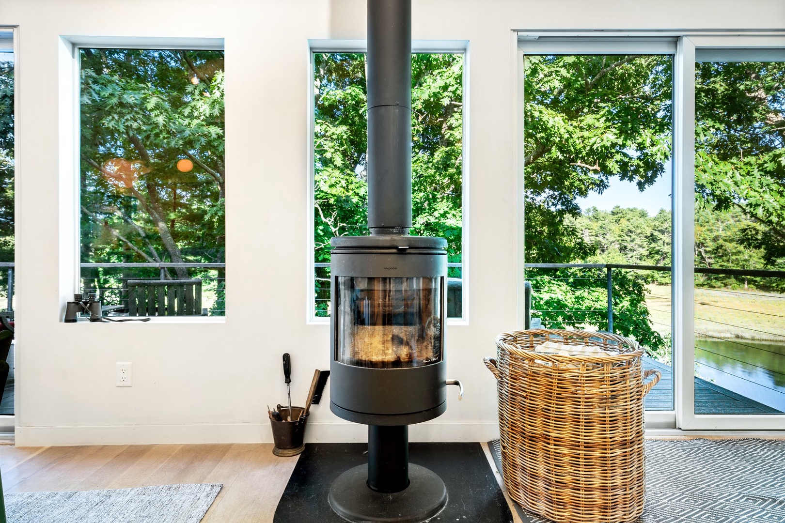 Modern comfort meets timeless warmth with this elegant wood stove