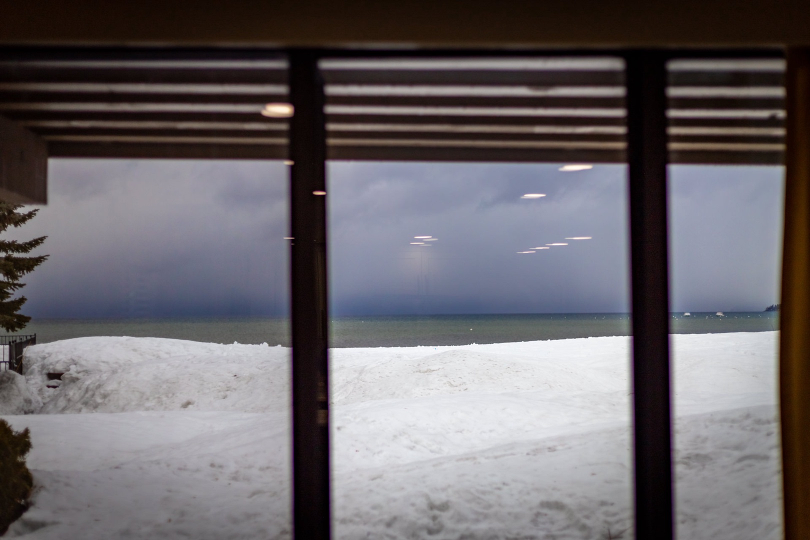 Winter 2023 - view from living room on a stormy day