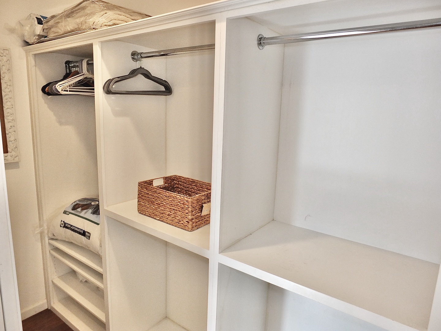 Chic and organized: white closet with ample storage