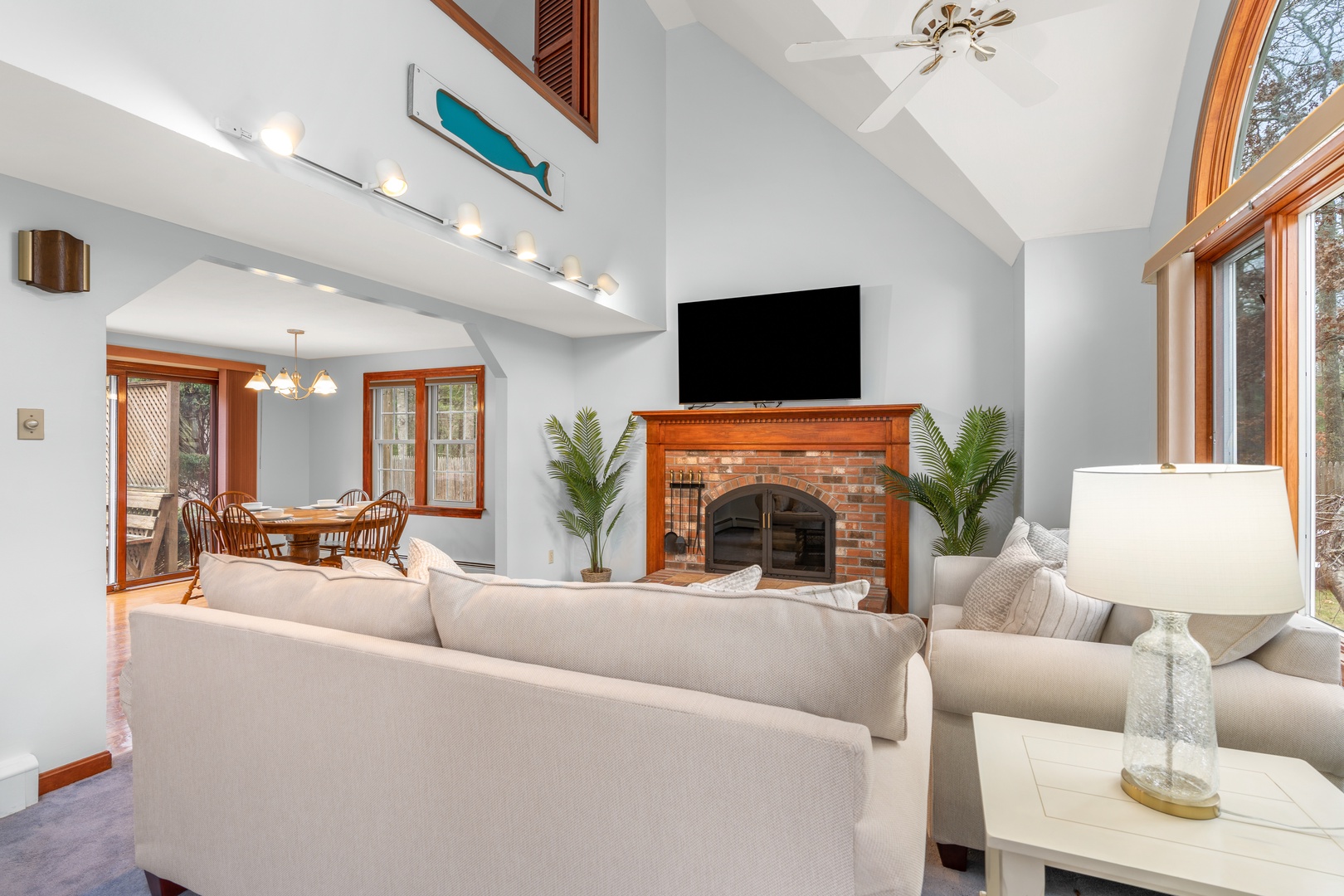 Radiant living space with comfy seating and a Smart TV