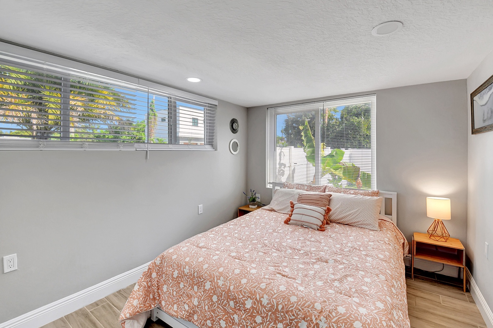 The final bedroom offers a comfortable queen bed & ample closet space