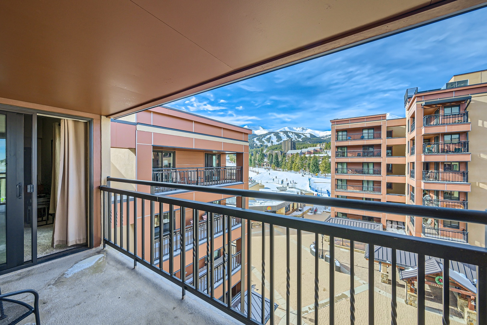 Savor spectacular mountain vistas from your private balcony
