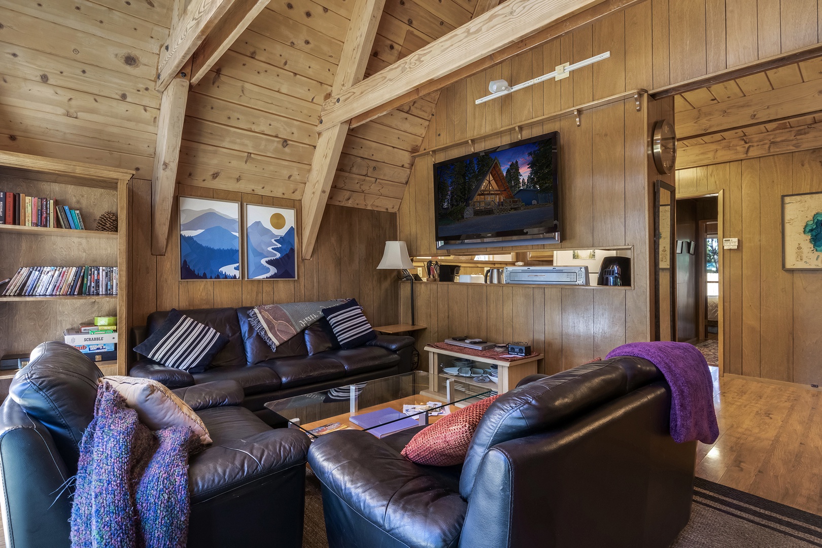 Curl up in the inviting living room & stream your favorite entertainment