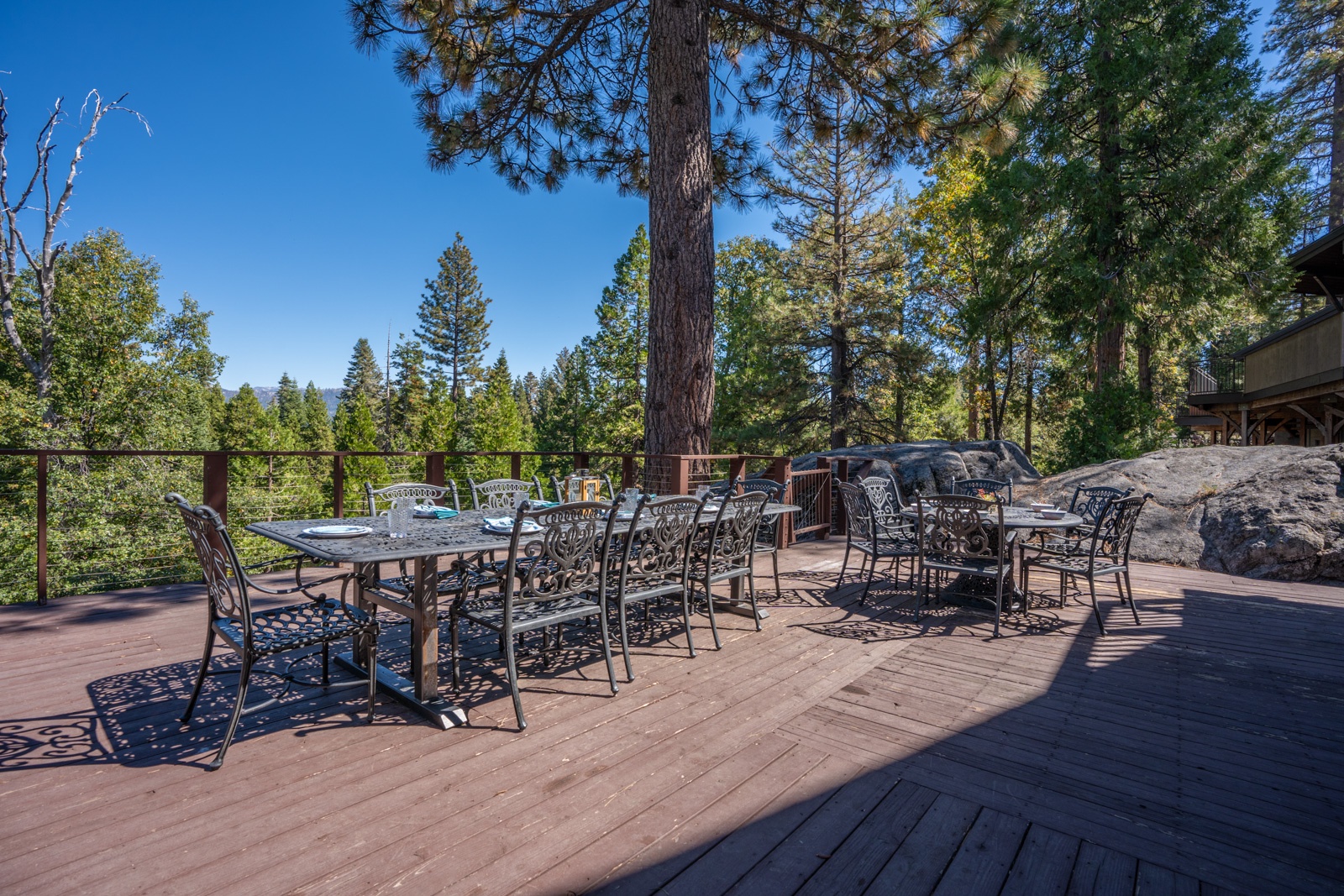 Enjoy meals & visiting together outdoors on the incredible back deck