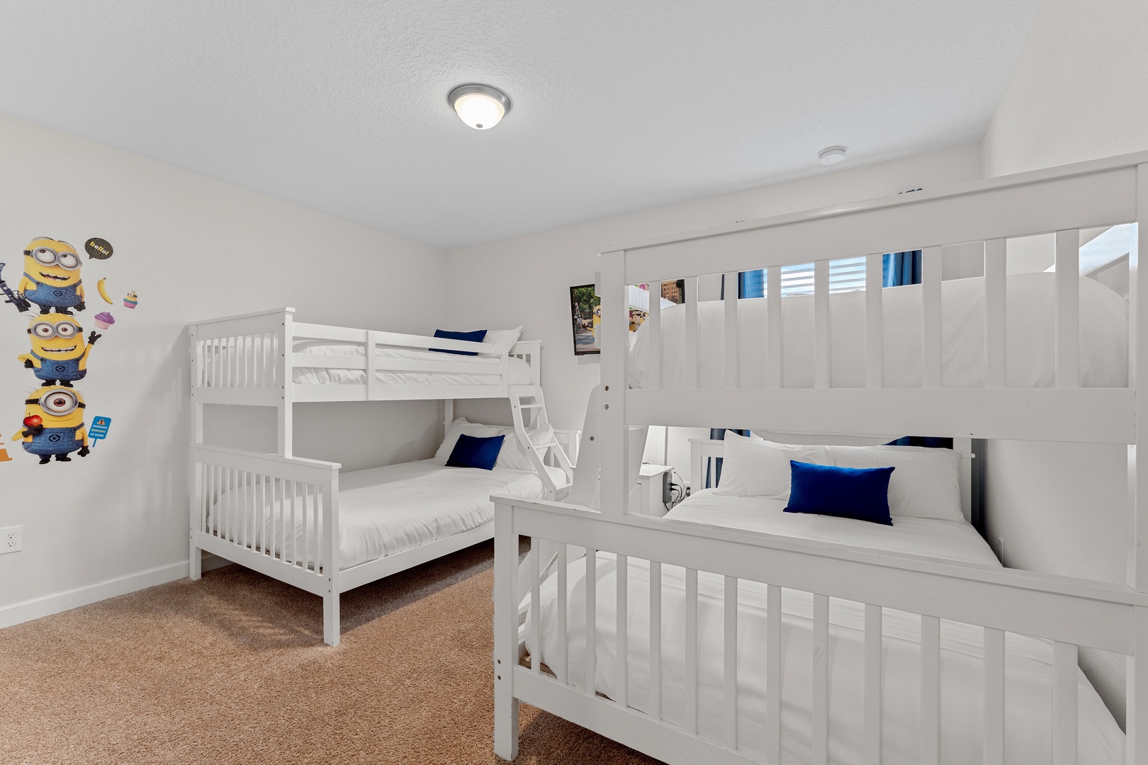Bedroom 3 with 2 twin/full bunk beds and TV