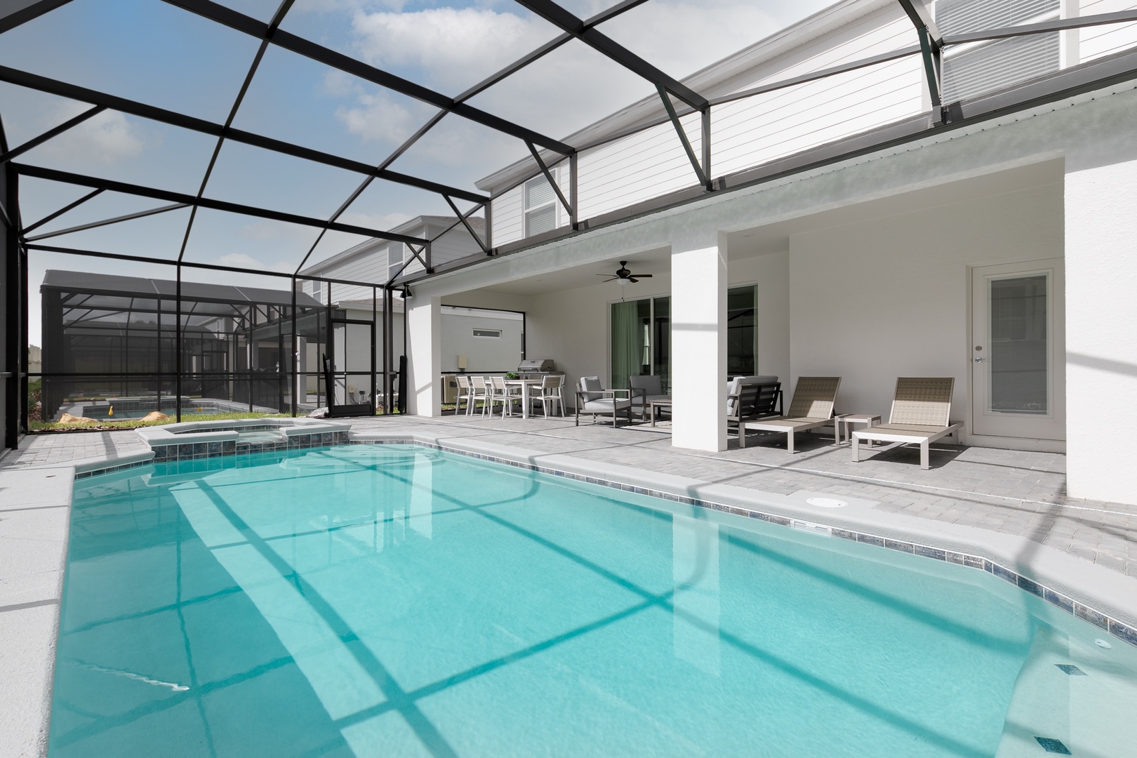 Lounge the day away or make a splash in your own private, covered pool!