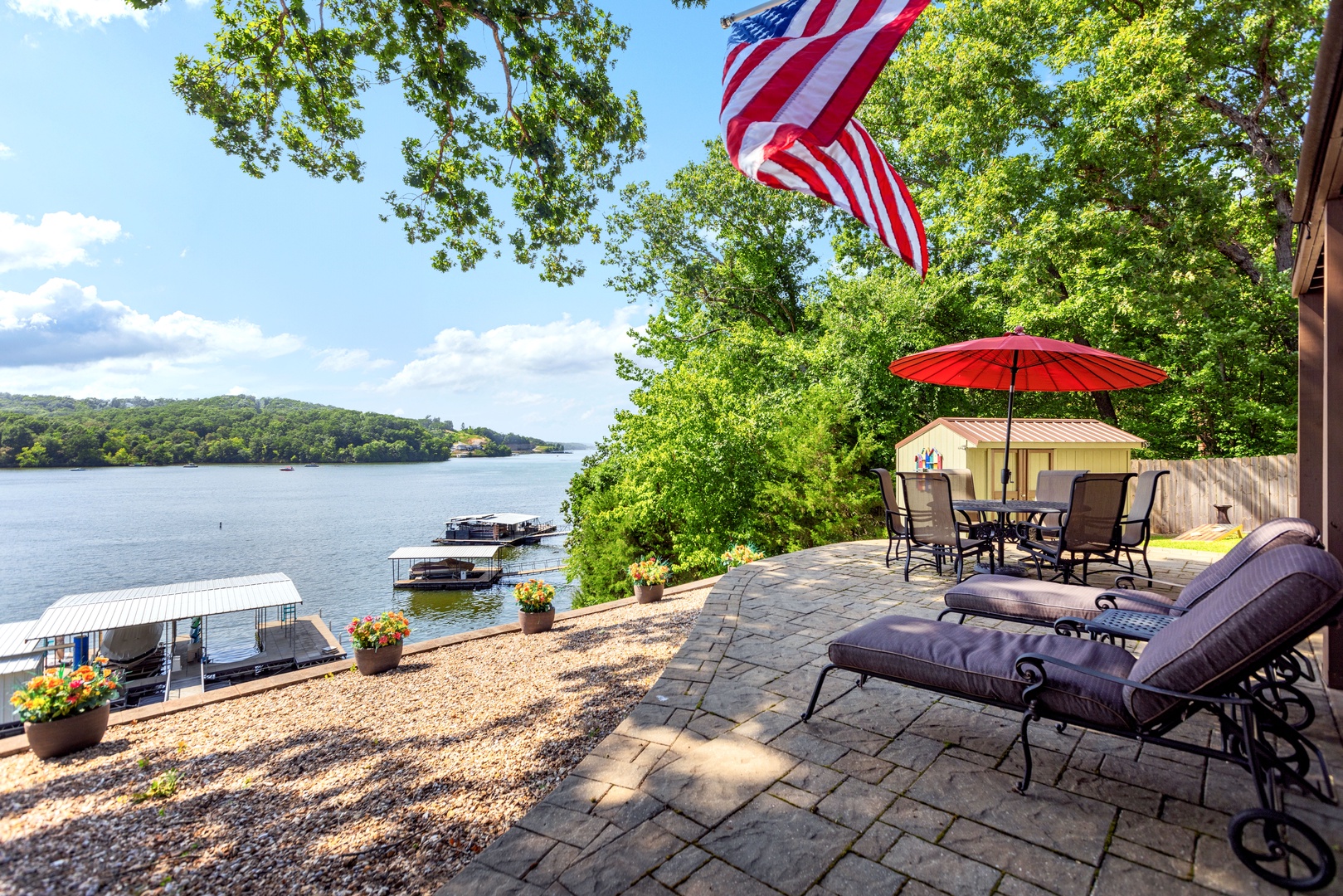 Unwind on the patio with comfortable lounging and fun outdoor games!