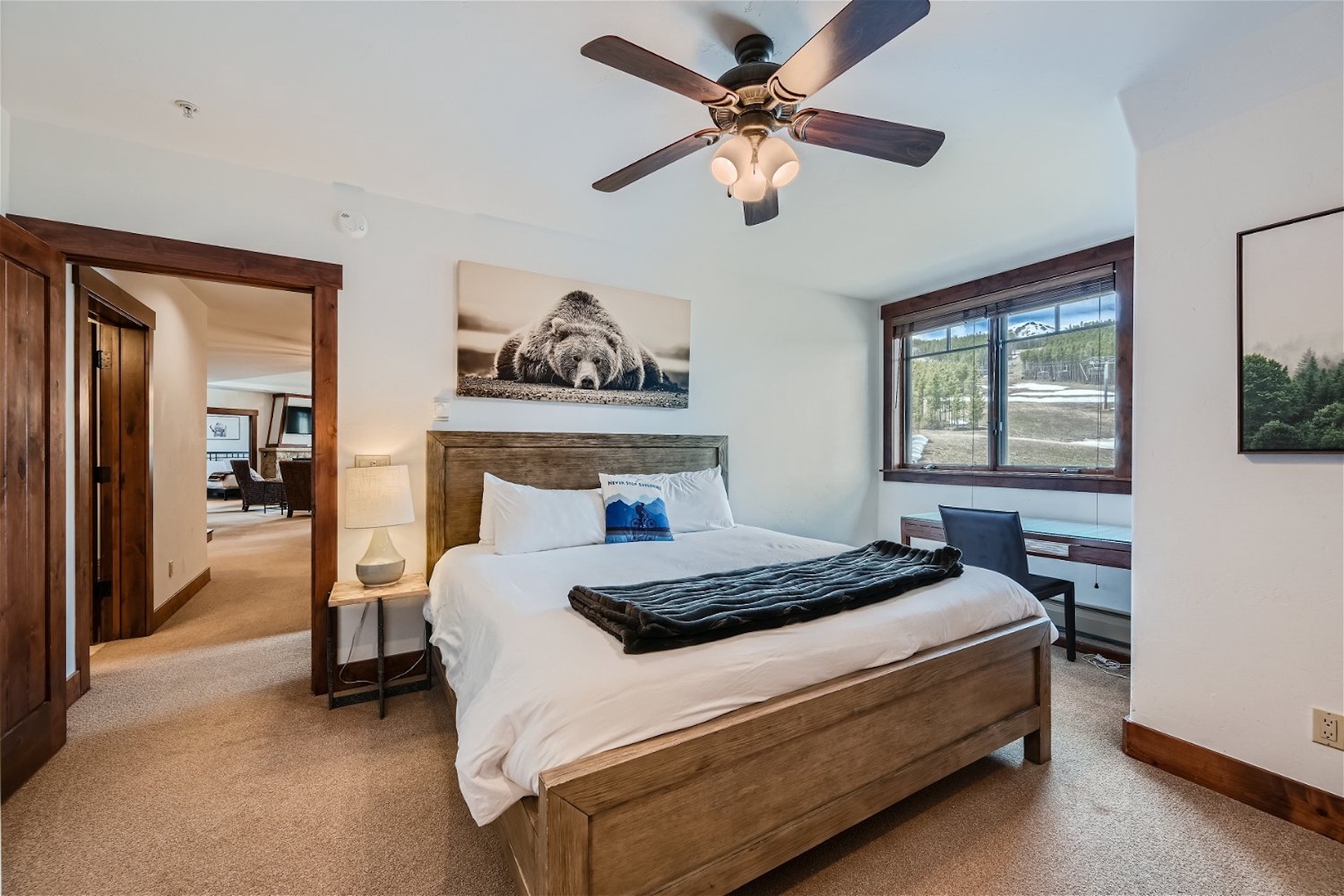 The second suite boasts a plush king bed, Smart TV, & private ensuite