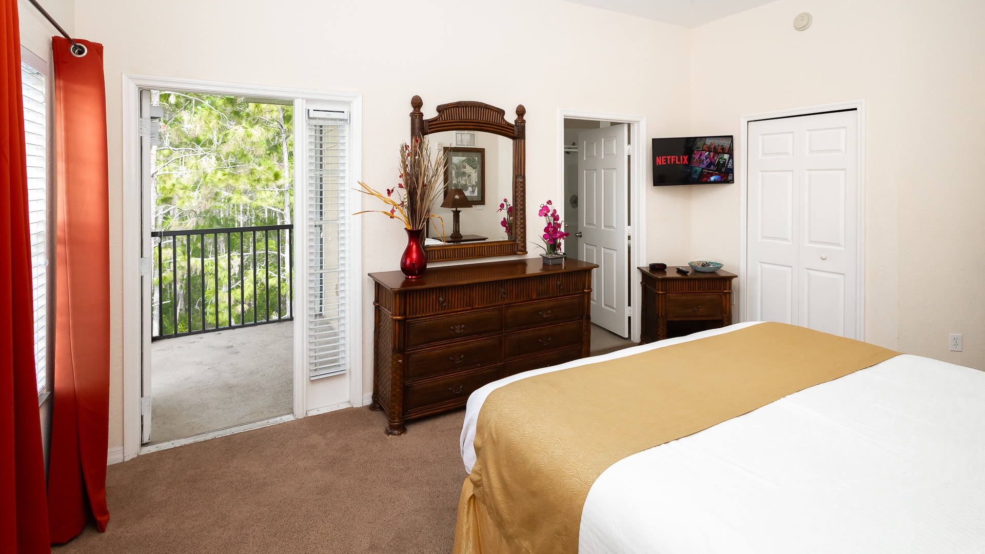 The regal king suite boasts a private en suite, TV, & balcony access