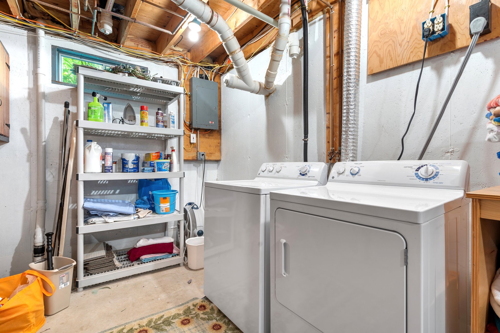 Private laundry is available for your stay, conveniently located in the basement?