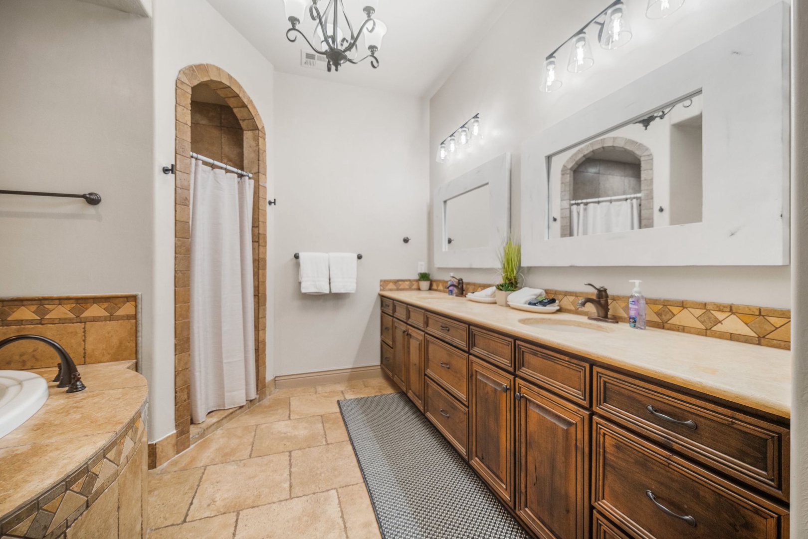 Bathroom #1 with shower and tub attached to bedroom #1