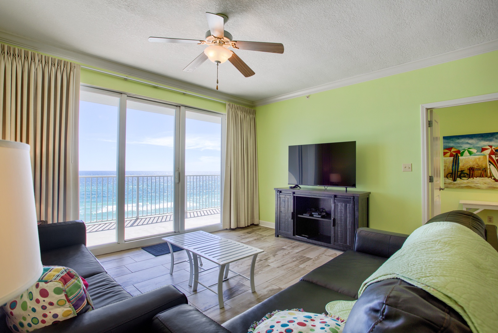Enjoy your favorite streaming entertainment or just soak in the incredible Beach Views