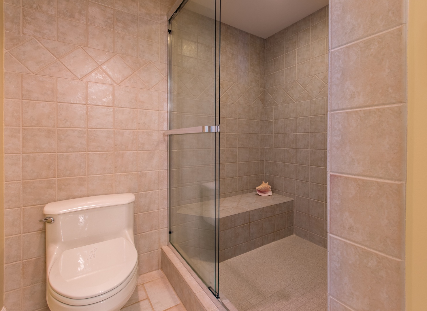 Bathroom with stand-up shower and laundry  area