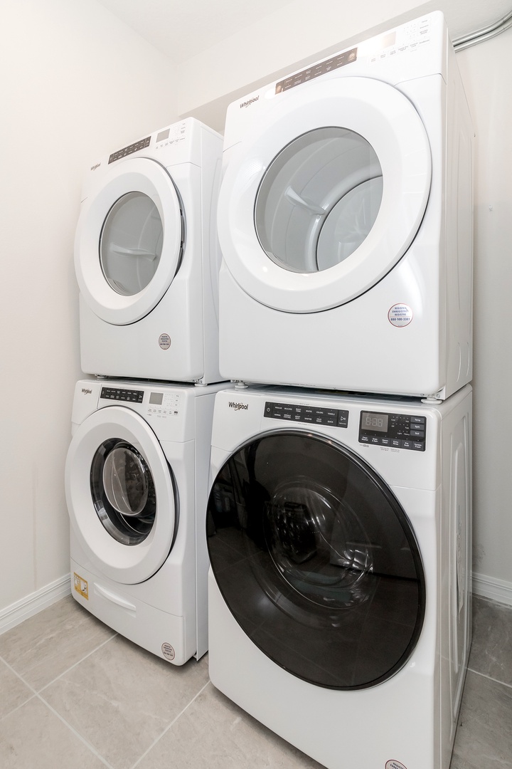 2 Sets of Washer and Dryer Near the Kitchen