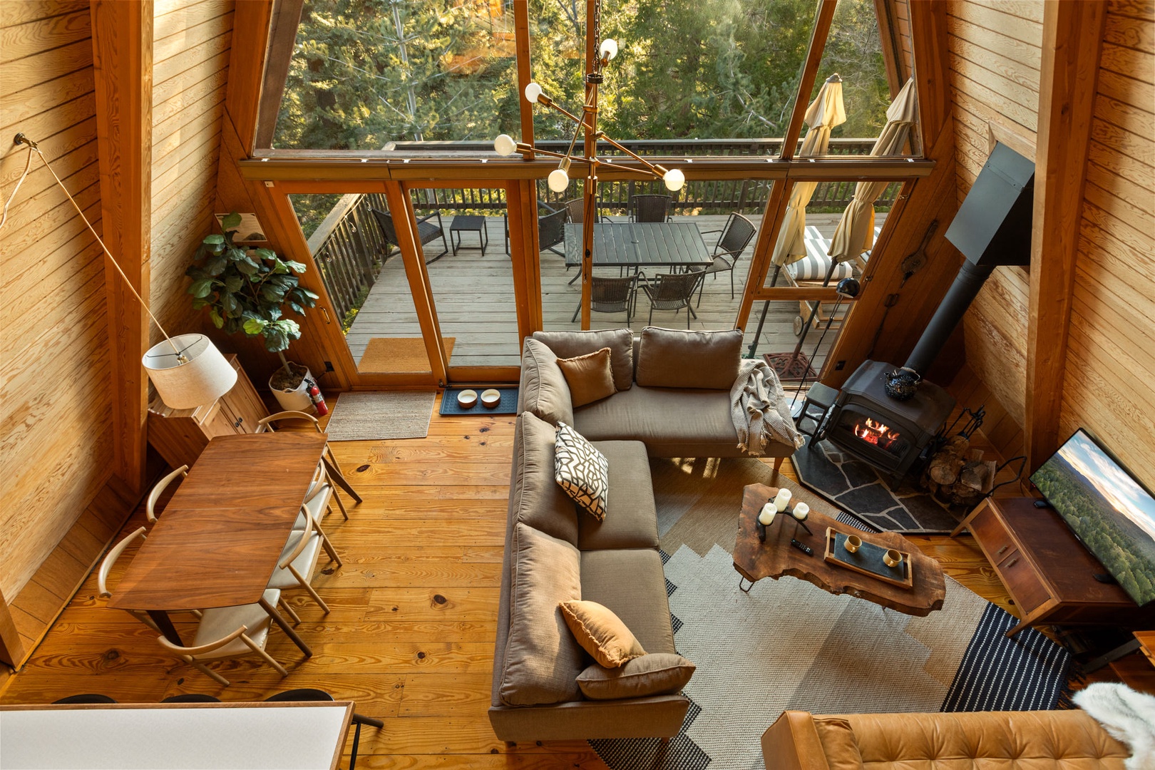 View of the open living space from the loft
