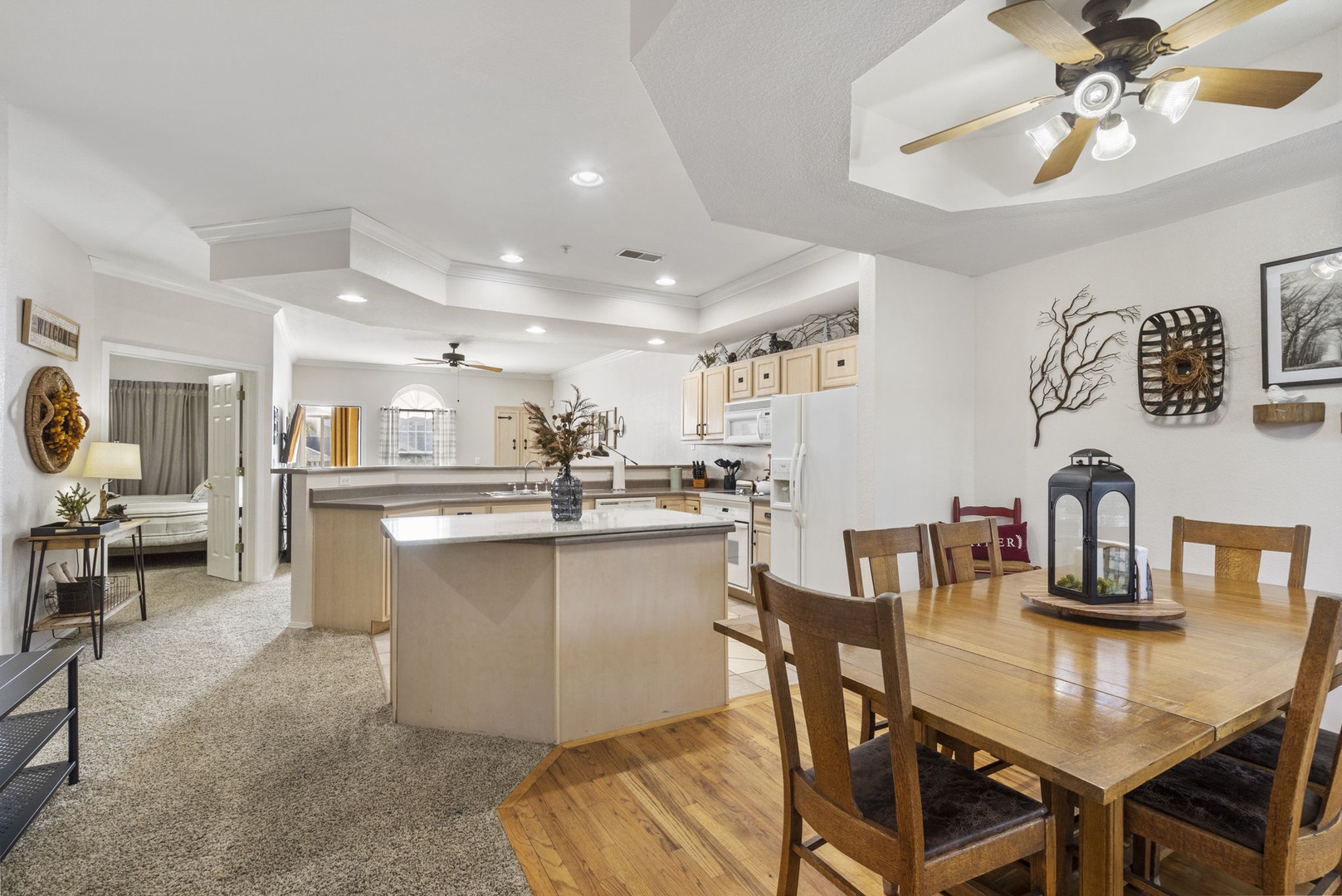 Enjoy the breezy, open layout of the living/dining/kitchen spaces