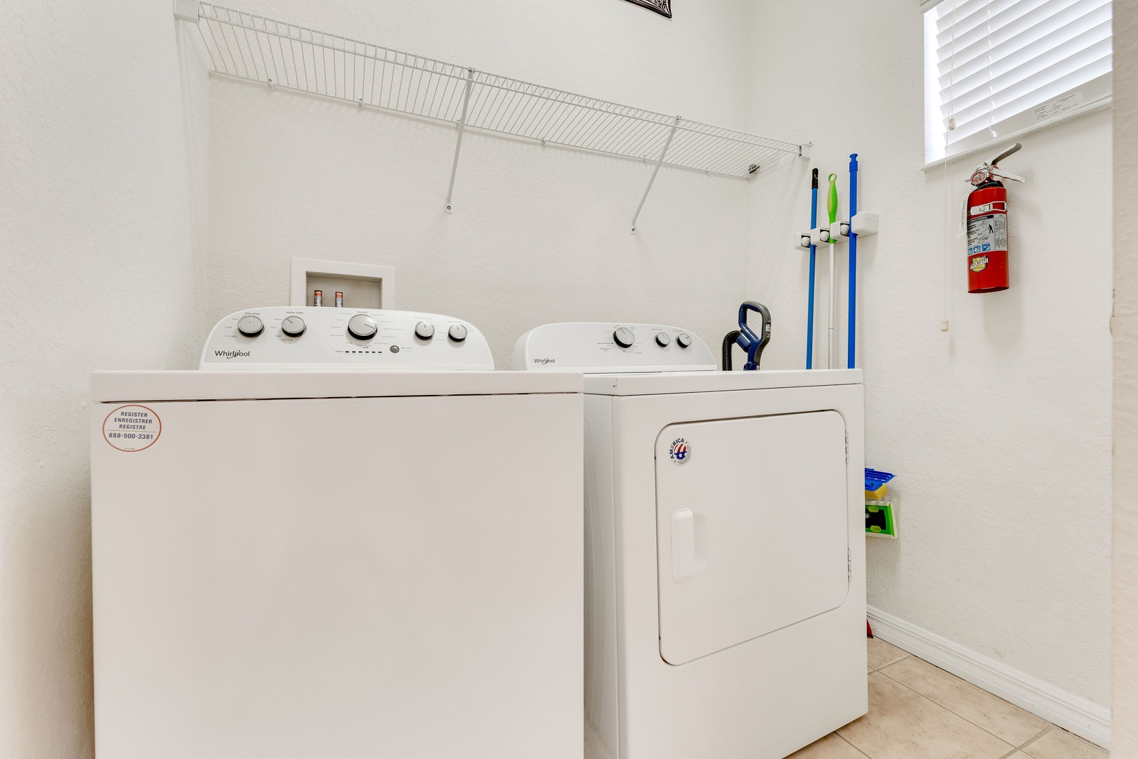 Private laundry is available for your stay, tucked away off the entryway