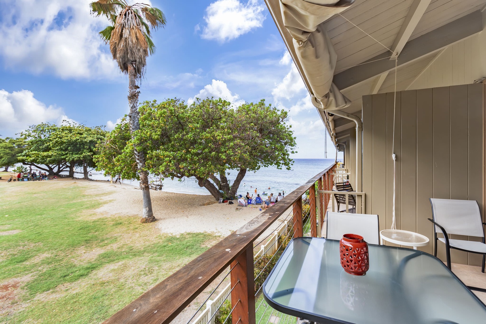 Start your day off with a nice cup of coffee and soak in some beach views. Outdoor dining on the lanai for up to 4