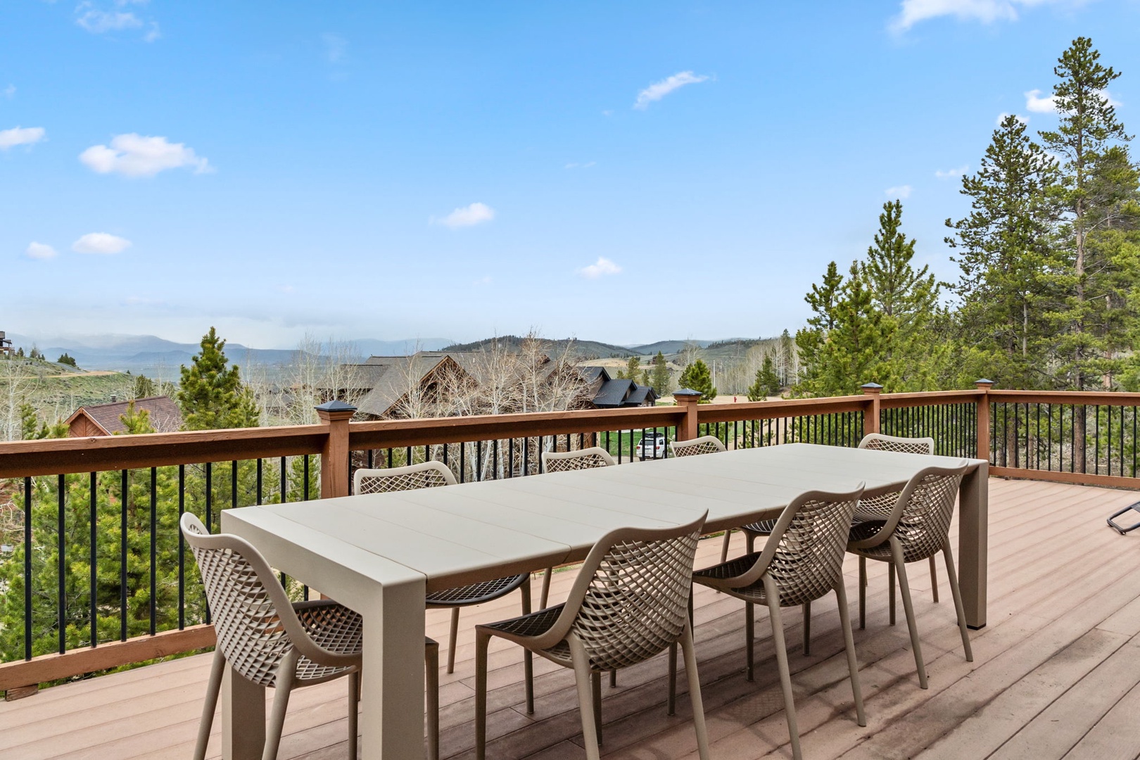 Dine alfresco or unwind in the fresh air on the spacious deck