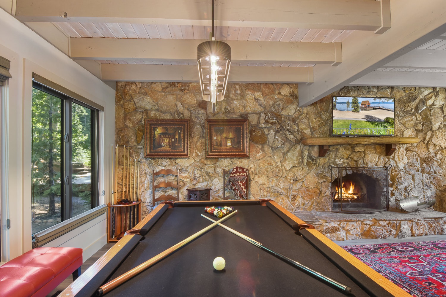Pool Table in the living area