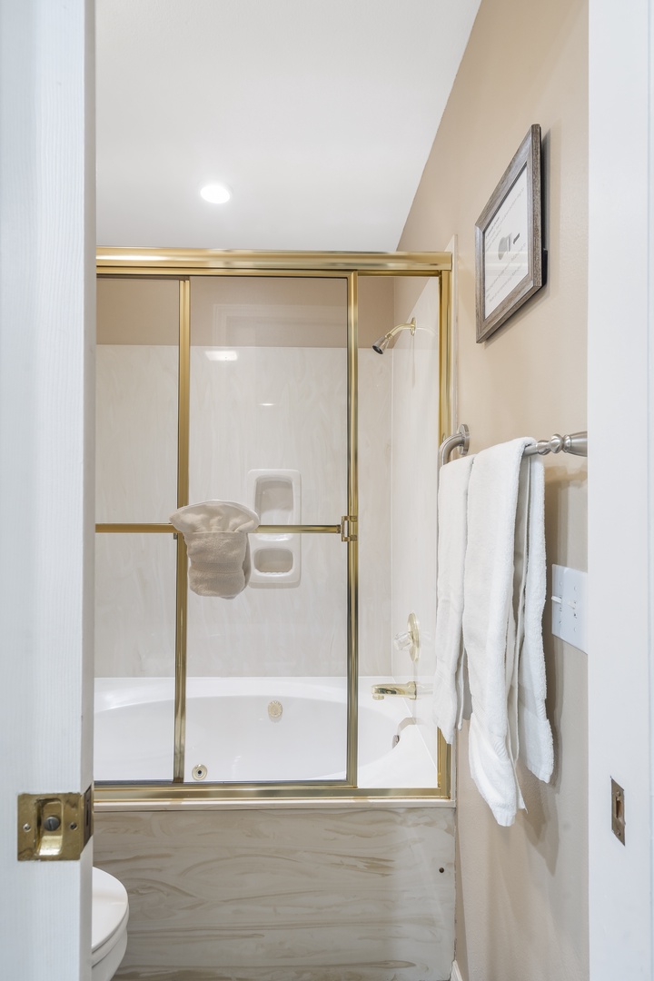 Downstairs Bathroom #2 Shower/Tub Combo En-Suite to Bedroom #1