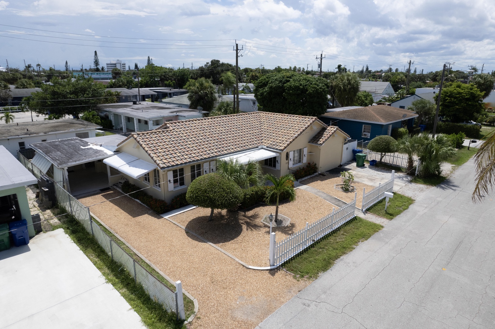 Aerial view of Beach-Anchor Palms