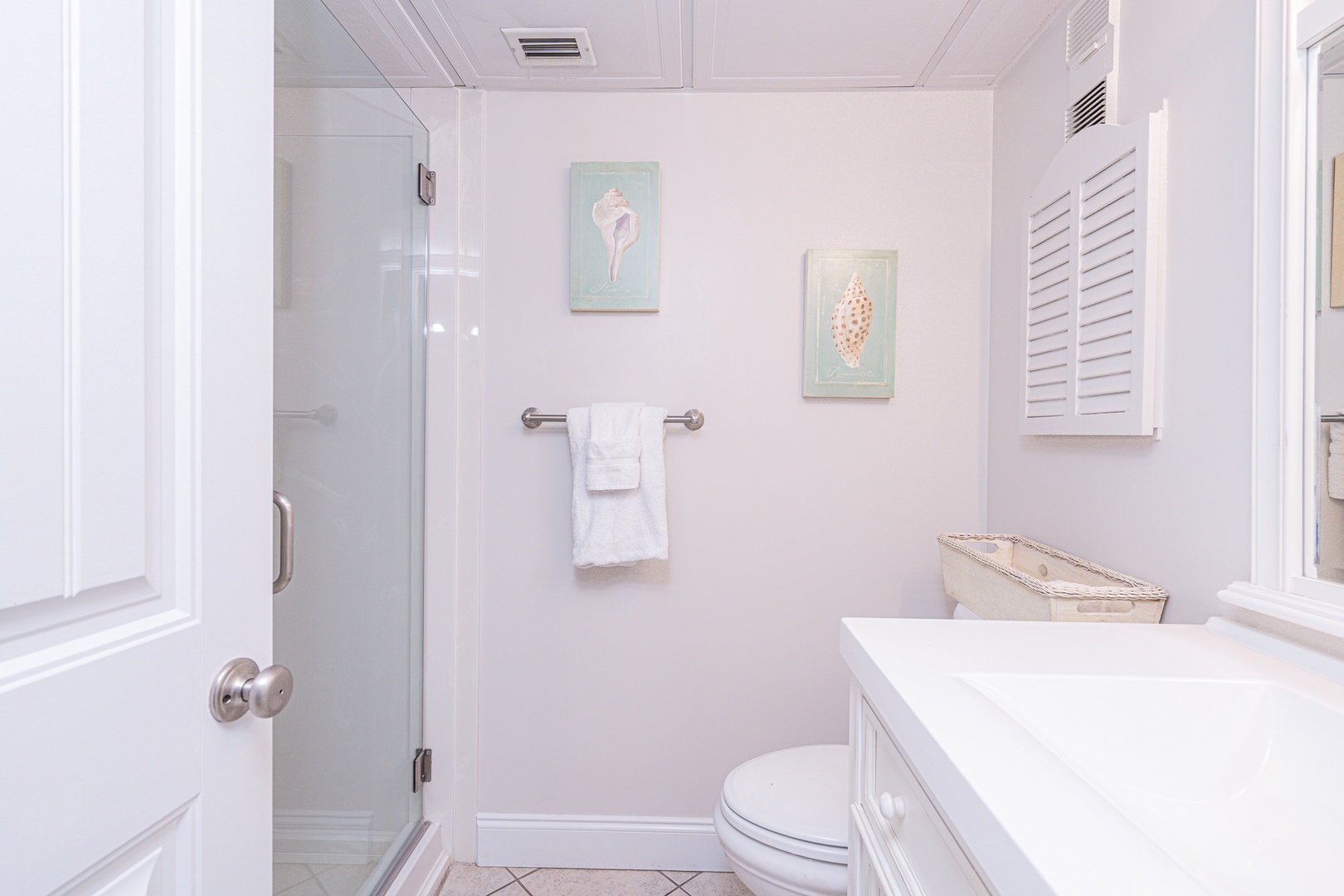 Shared bathroom with stand-up shower