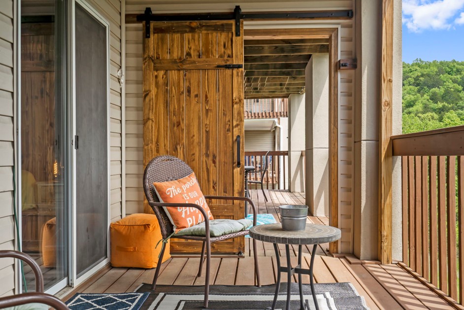 The Back Deck offers connection to Unit 3, or privacy if you prefer with a locking barn door