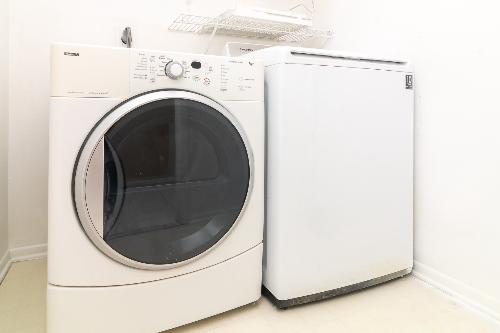 Washer and dryer in laundry room