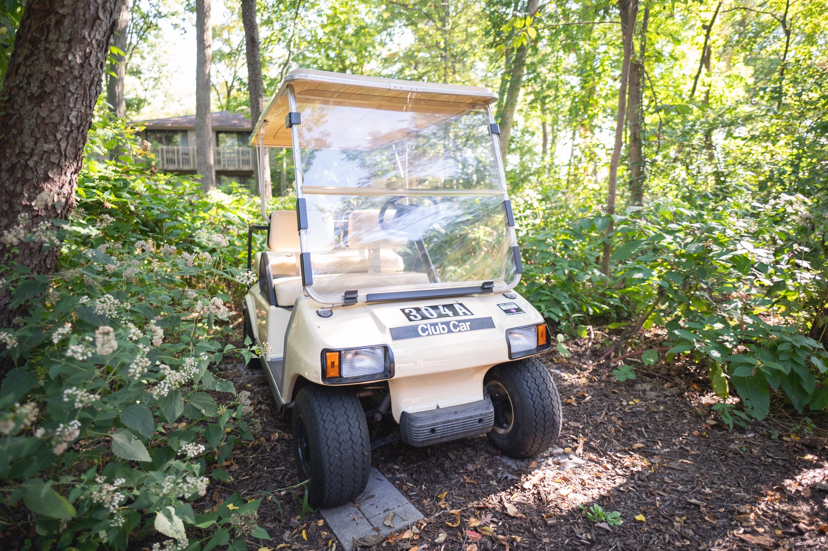 Enjoy buzzing around the community in your own included golf cart!
