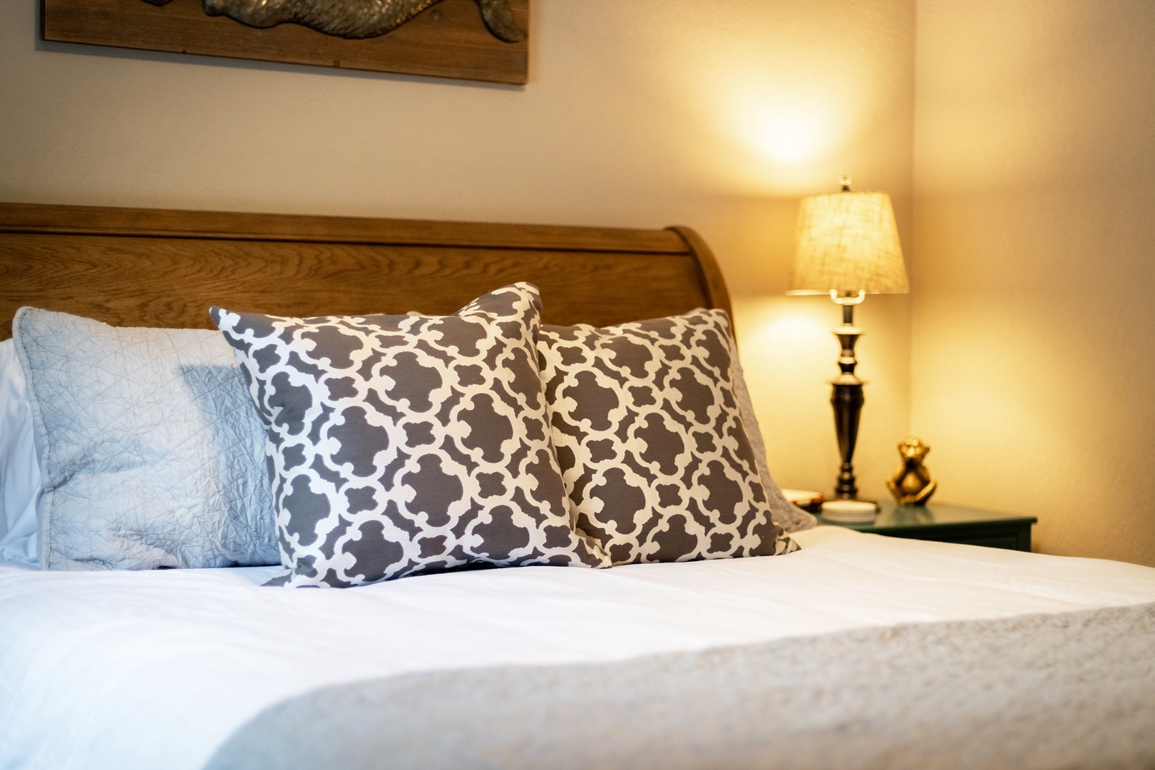 On the main level, the 1st of 2 bedrooms offers a comfortable queen bed