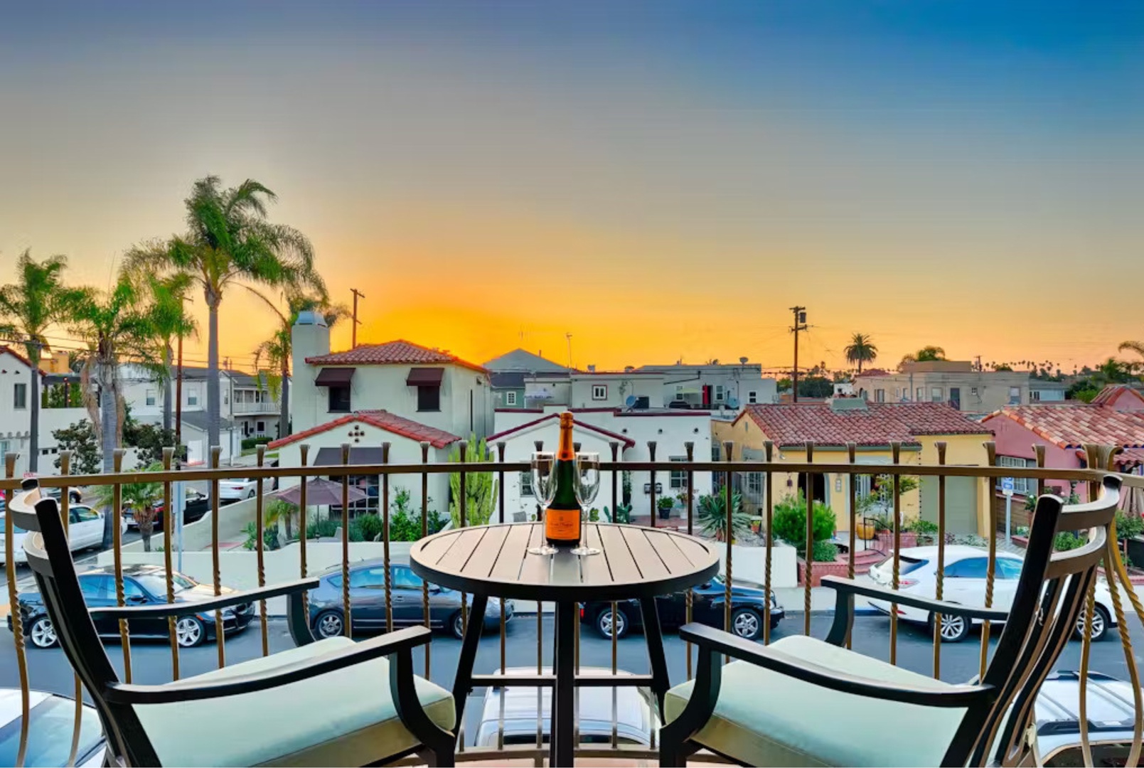 Enjoy your morning coffee or the sites of the city on the balcony