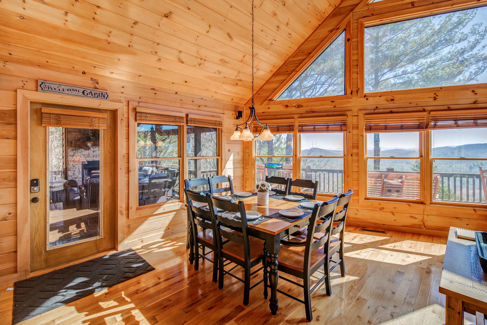 Dining room table with seating for 8