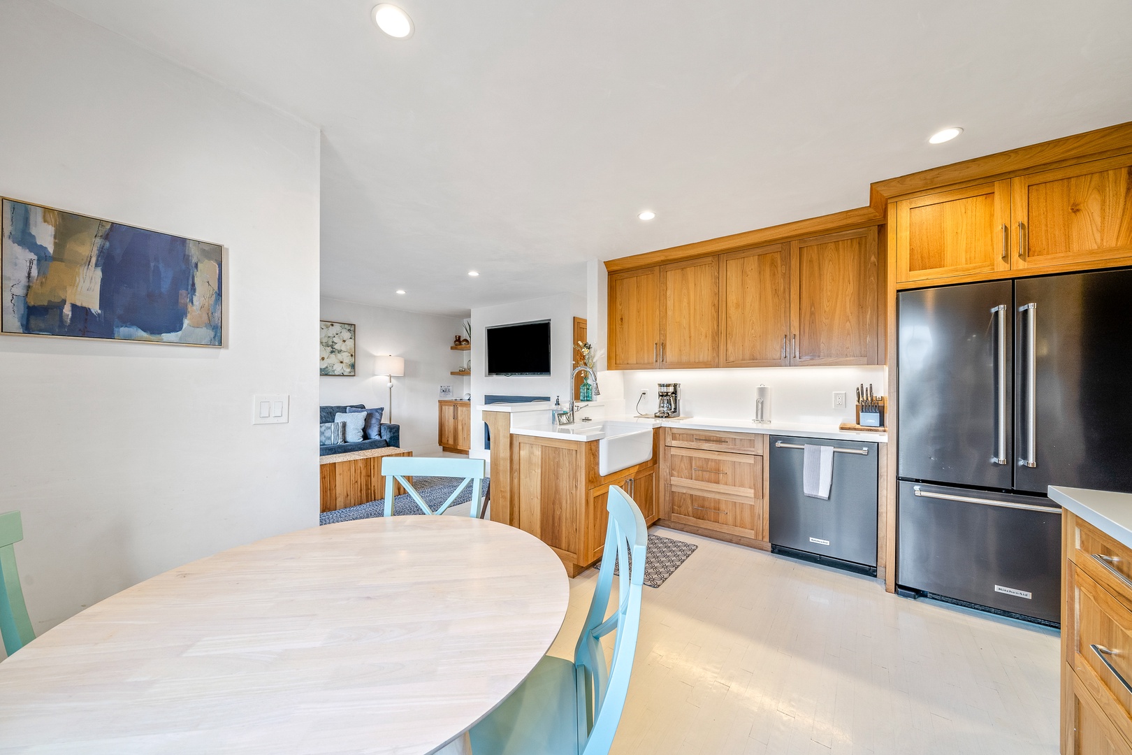 The serene, eat-in kitchen is spacious & offers all the comforts of home