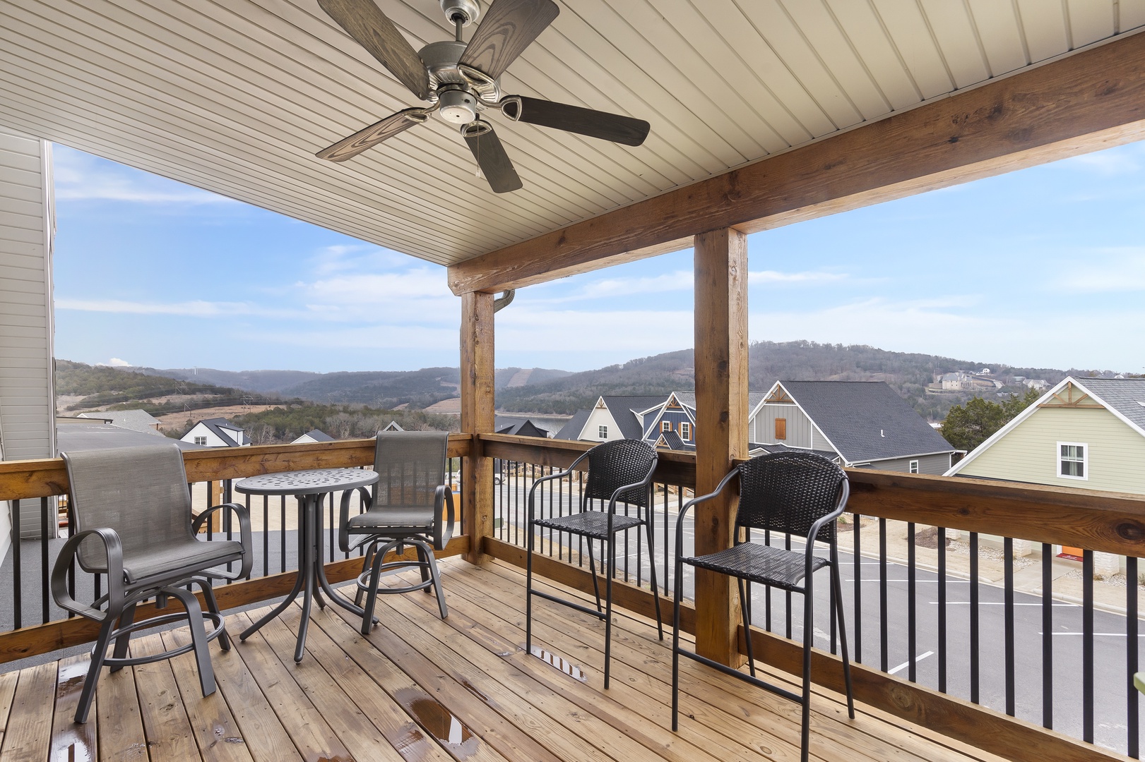 Indulge in scenic vistas on the upper-level deck
