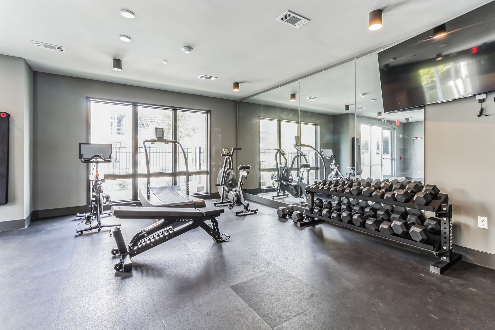 Crush your goals at the building’s fitness center!