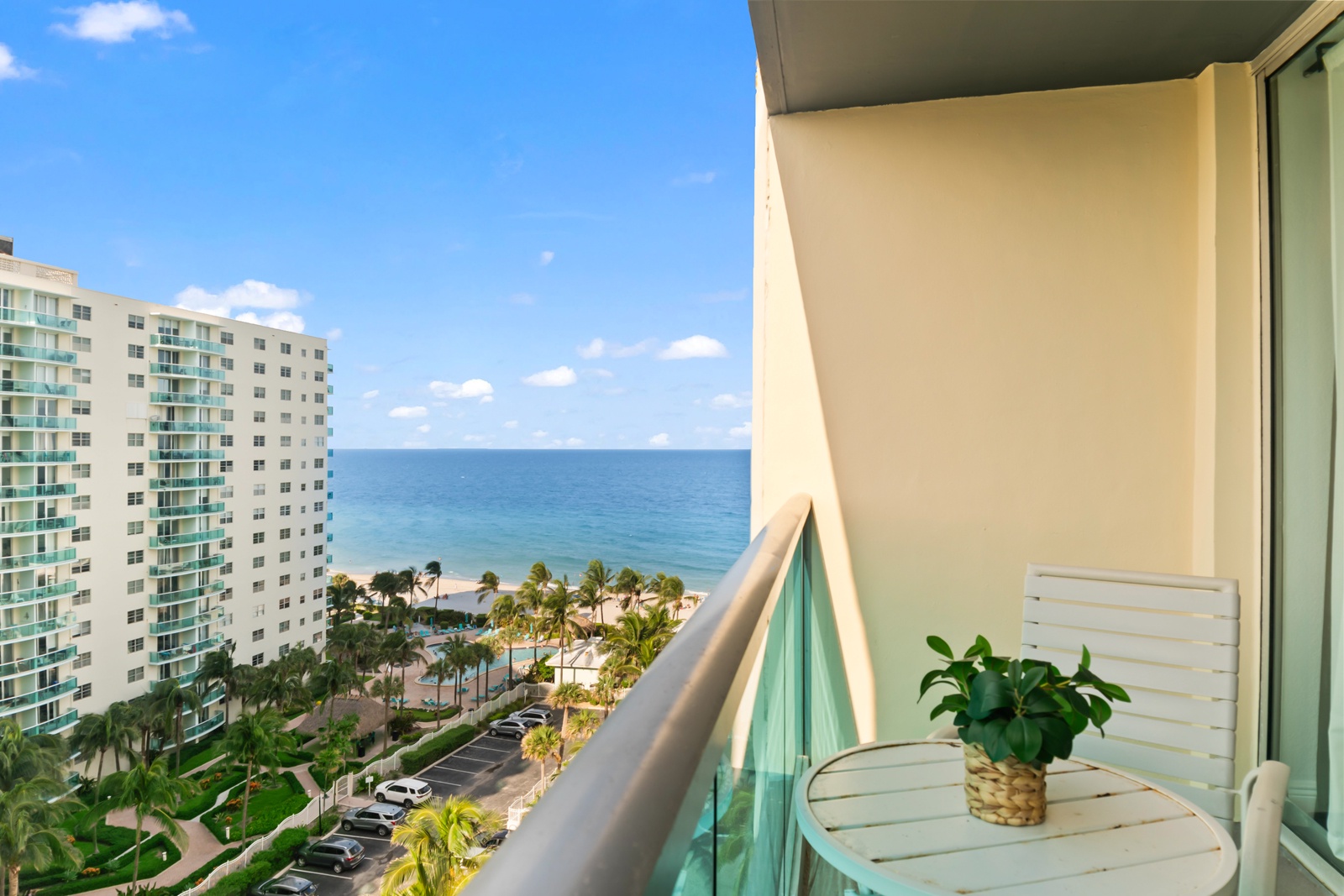 Relax on the balcony and take in the scenic pool views?