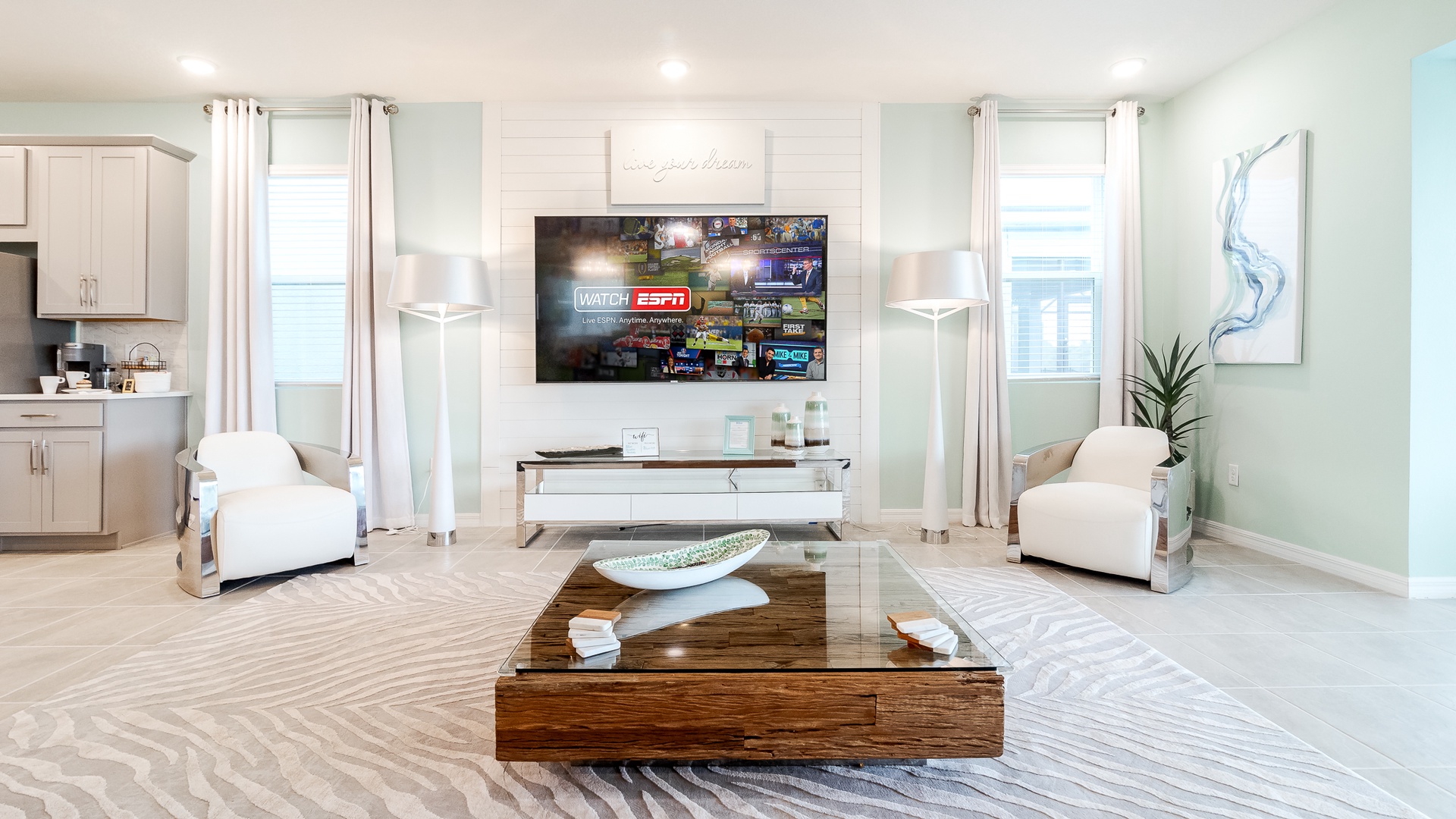 Living room has a SmartTV