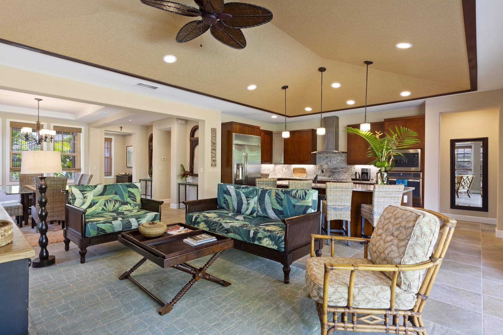 Spacious living space that opens up to the lanai