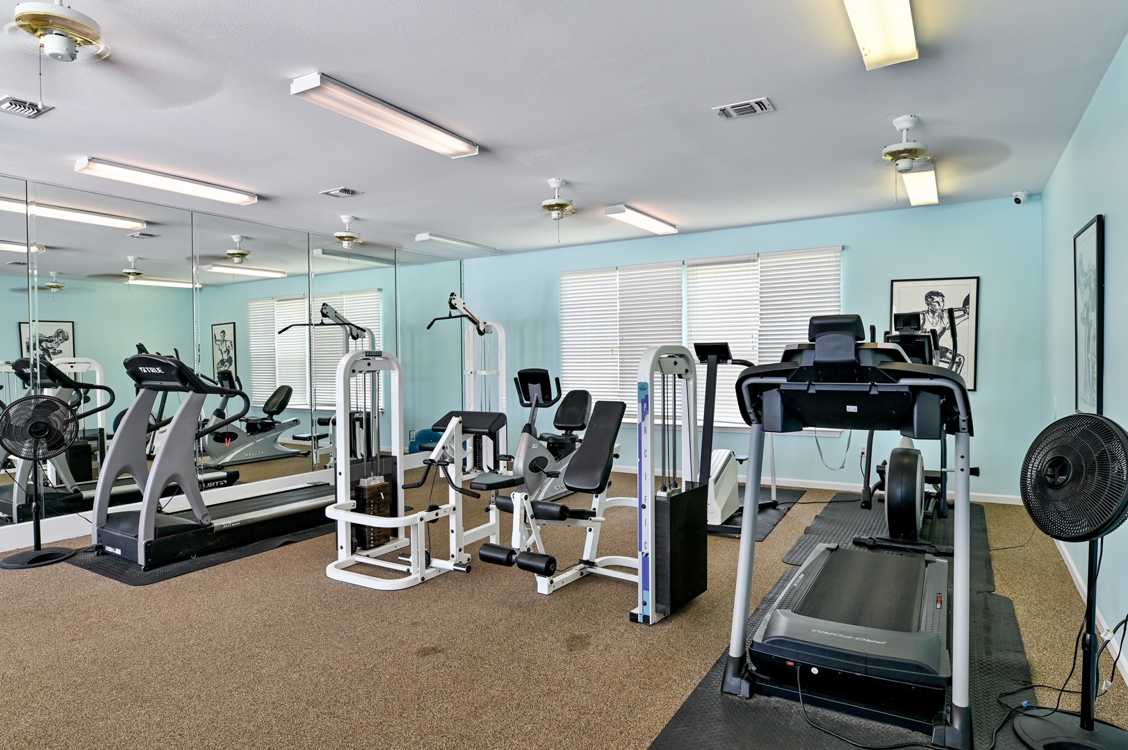 Stay fit with this fully equipped gym