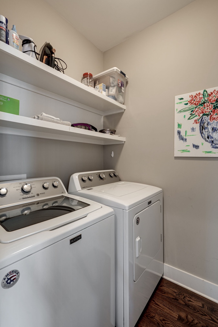 Washer and dryer in the laundry room